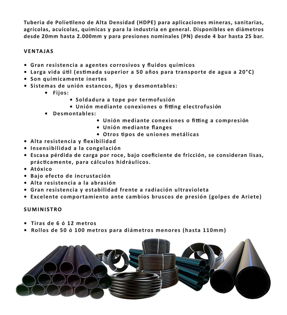 Tuberías de Polietileno de alta densidad